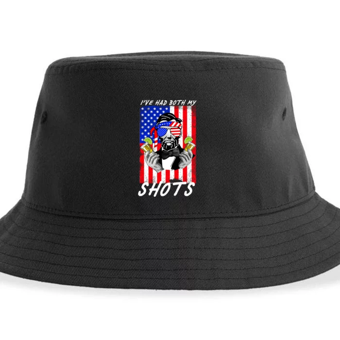 Abe Lincoln 4th of July I've Had Both My Shots Funny Sustainable Bucket Hat