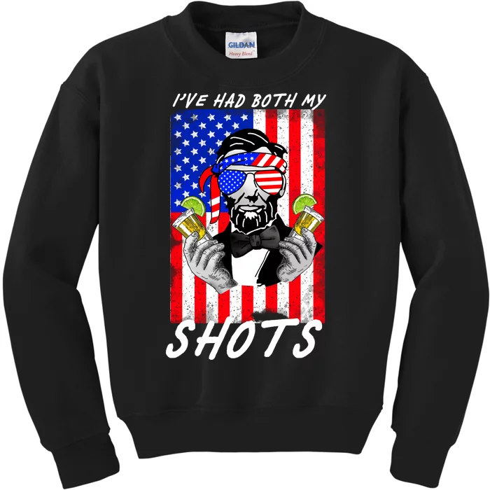 Abe Lincoln 4th of July I've Had Both My Shots Funny Kids Sweatshirt