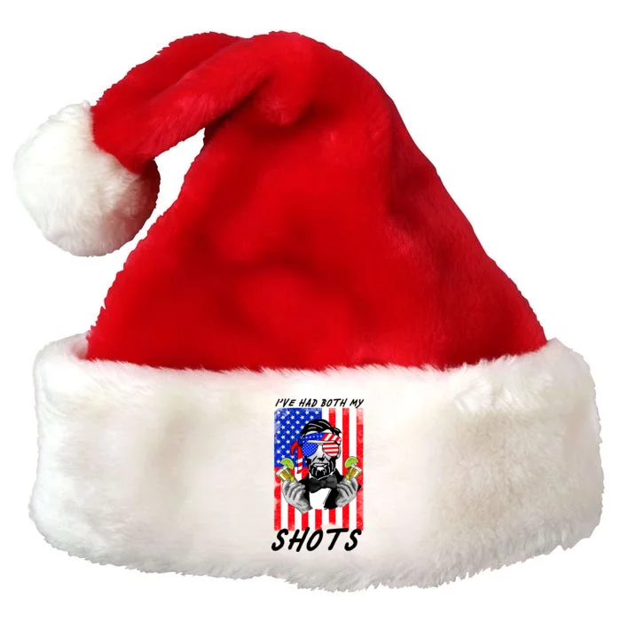 Abe Lincoln 4th of July I've Had Both My Shots Funny Premium Christmas Santa Hat