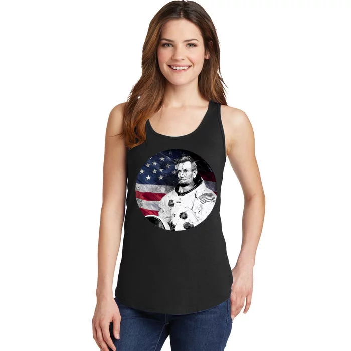 Abe Lincoln Astronaut Ladies Essential Tank