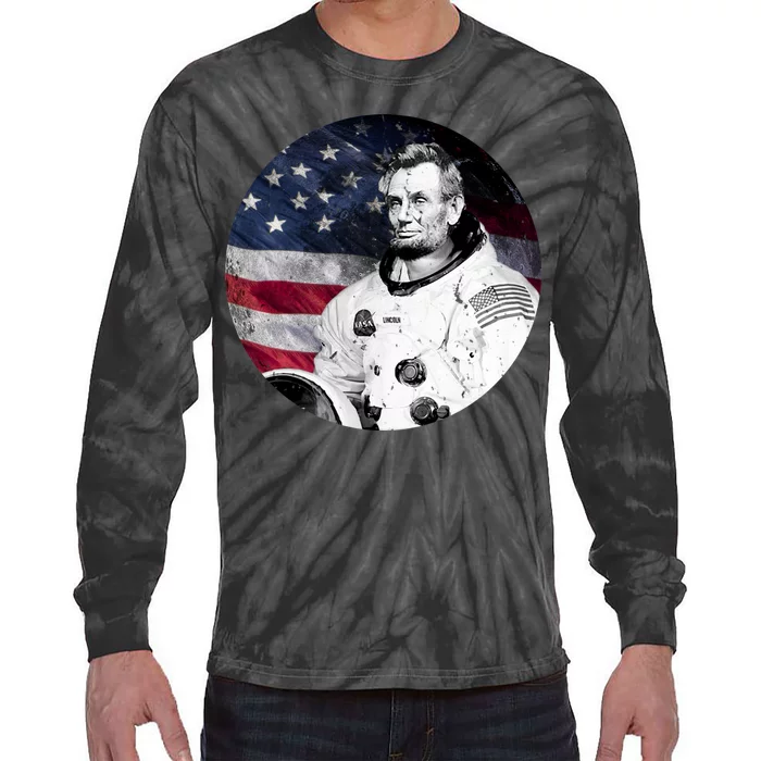 Abe Lincoln Astronaut Tie-Dye Long Sleeve Shirt