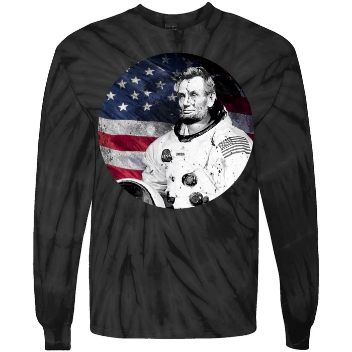 Abe Lincoln Astronaut Tie-Dye Long Sleeve Shirt