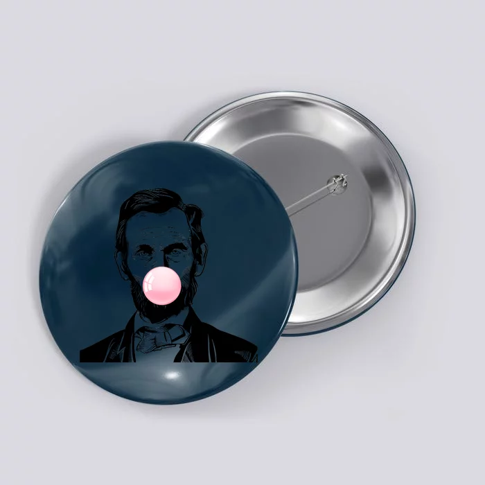 Abe Lincoln Blowing Bubble Gum Button