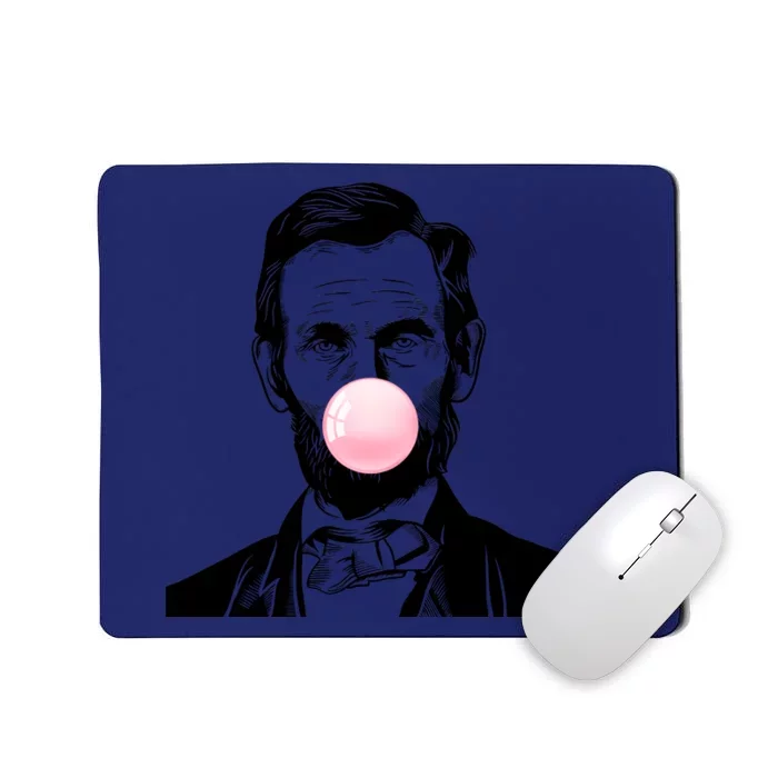 Abe Lincoln Blowing Bubble Gum Mousepad