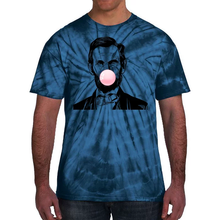 Abe Lincoln Blowing Bubble Gum Tie-Dye T-Shirt