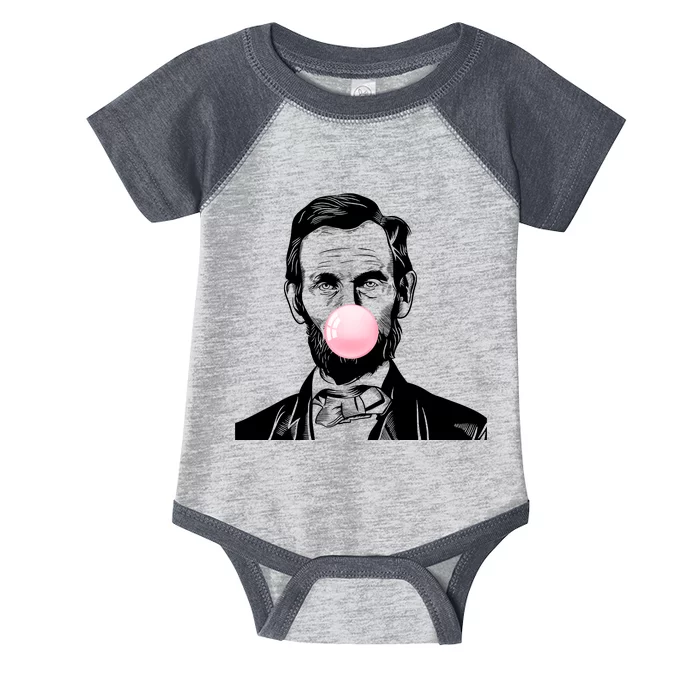 Abe Lincoln Blowing Bubble Gum Infant Baby Jersey Bodysuit