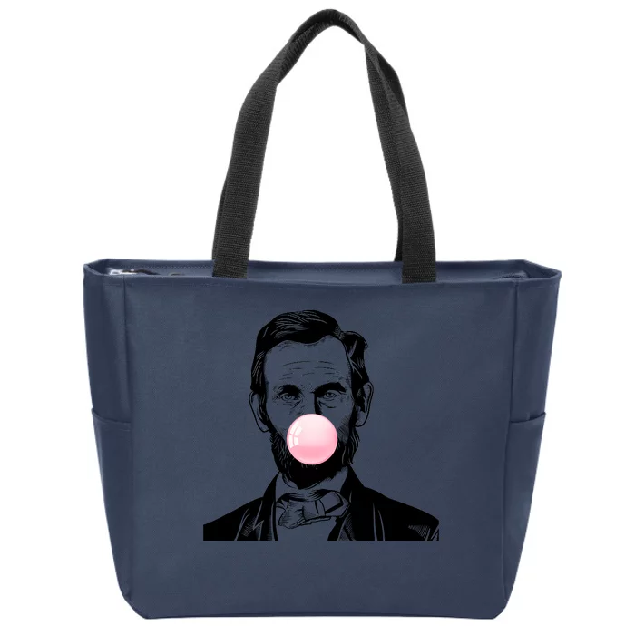 Abe Lincoln Blowing Bubble Gum Zip Tote Bag