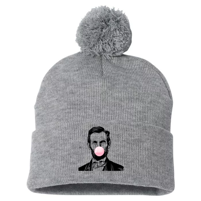 Abe Lincoln Blowing Bubble Gum Pom Pom 12in Knit Beanie