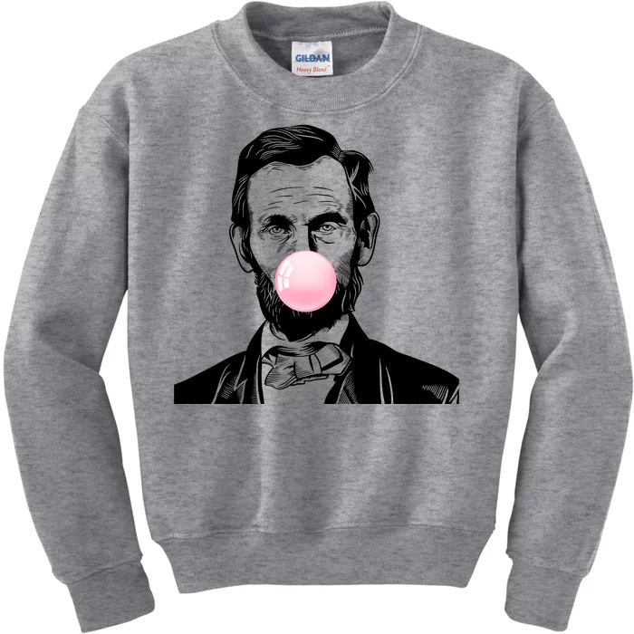 Abe Lincoln Blowing Bubble Gum Kids Sweatshirt