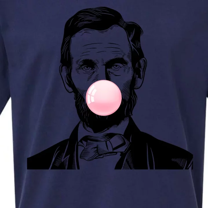 Abe Lincoln Blowing Bubble Gum Sueded Cloud Jersey T-Shirt