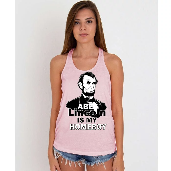 Abe Lincoln Is My Homeboy Women's Knotted Racerback Tank