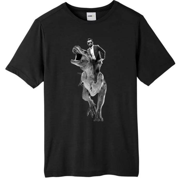 Abe Lincoln Riding A Dinosaur ChromaSoft Performance T-Shirt