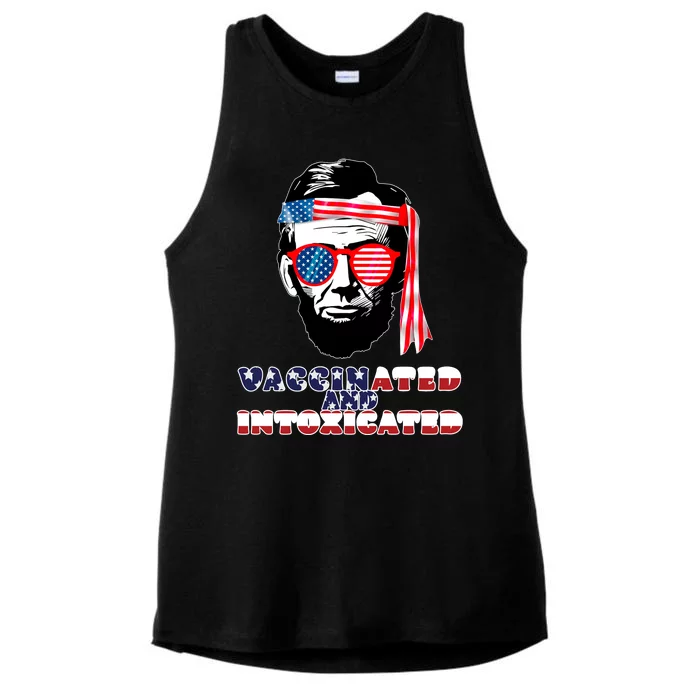 Abe Lincoln Vaccinated & Intoxicated Ladies Tri-Blend Wicking Tank