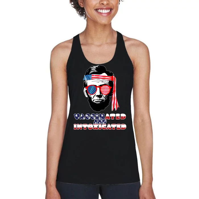 Abe Lincoln Vaccinated & Intoxicated Women's Racerback Tank