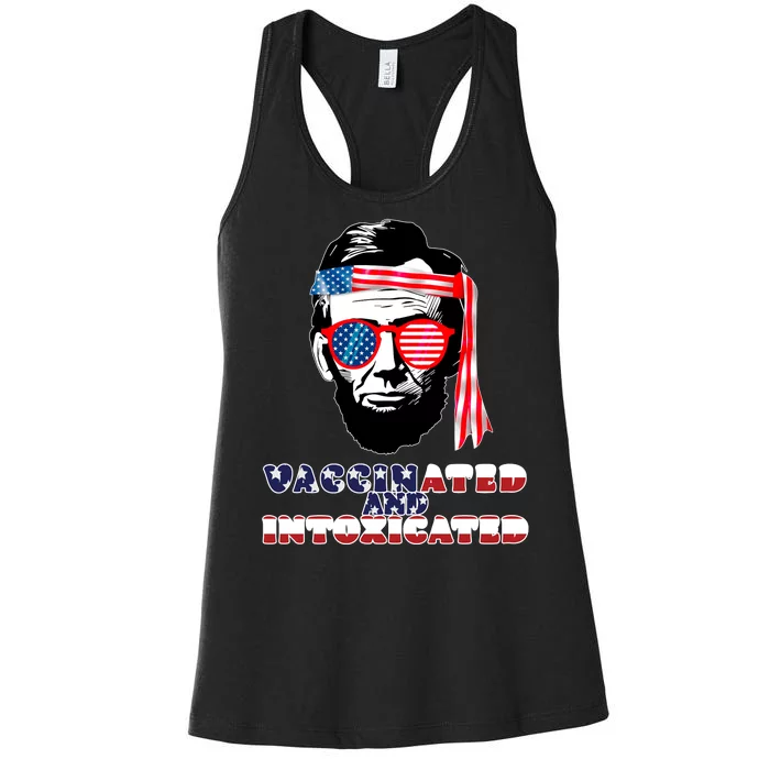 Abe Lincoln Vaccinated & Intoxicated Women's Racerback Tank