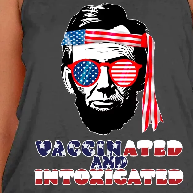 Abe Lincoln Vaccinated & Intoxicated Women's Knotted Racerback Tank