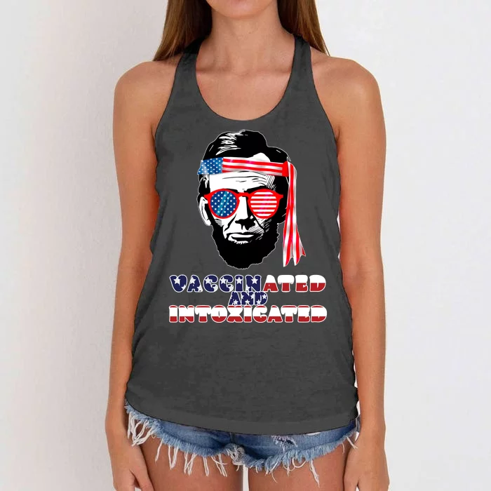 Abe Lincoln Vaccinated & Intoxicated Women's Knotted Racerback Tank