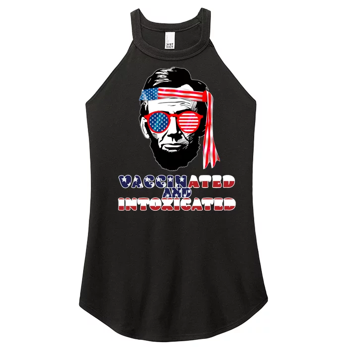 Abe Lincoln Vaccinated & Intoxicated Women’s Perfect Tri Rocker Tank