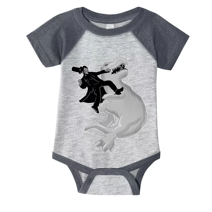 Abe Vs T-Rex Infant Baby Jersey Bodysuit