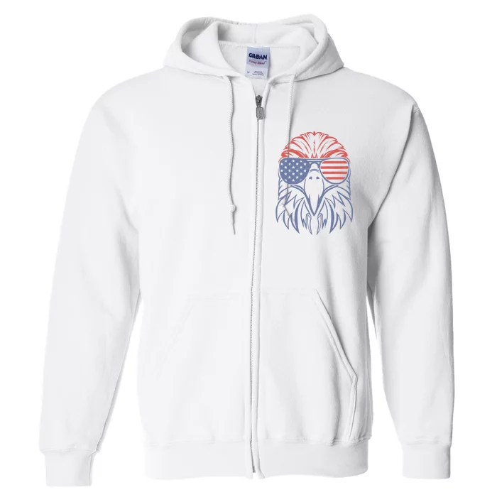 American Bald Eagle Usa Flag 4th Of July Eagle Usa Full Zip Hoodie