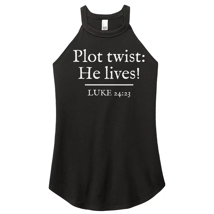 Awesome Black Easter Plot Twist He Lives Women’s Perfect Tri Rocker Tank