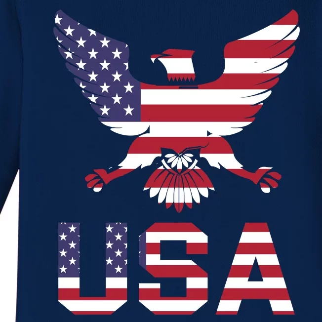 American Bald Eagle Usa America National Holiday Baby Long Sleeve Bodysuit