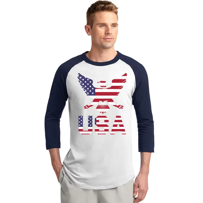 American Bald Eagle Usa America National Holiday Baseball Sleeve Shirt