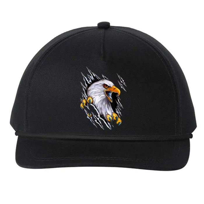 American Bald Eagle With Claws Snapback Five-Panel Rope Hat