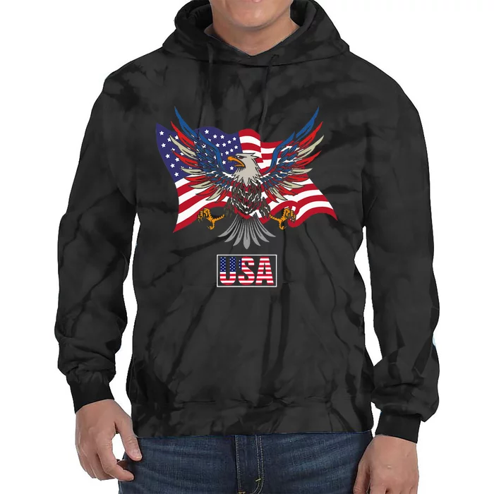 American Bald Eagle Usa Flag Tie Dye Hoodie