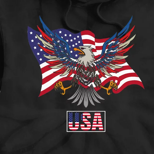 American Bald Eagle Usa Flag Tie Dye Hoodie