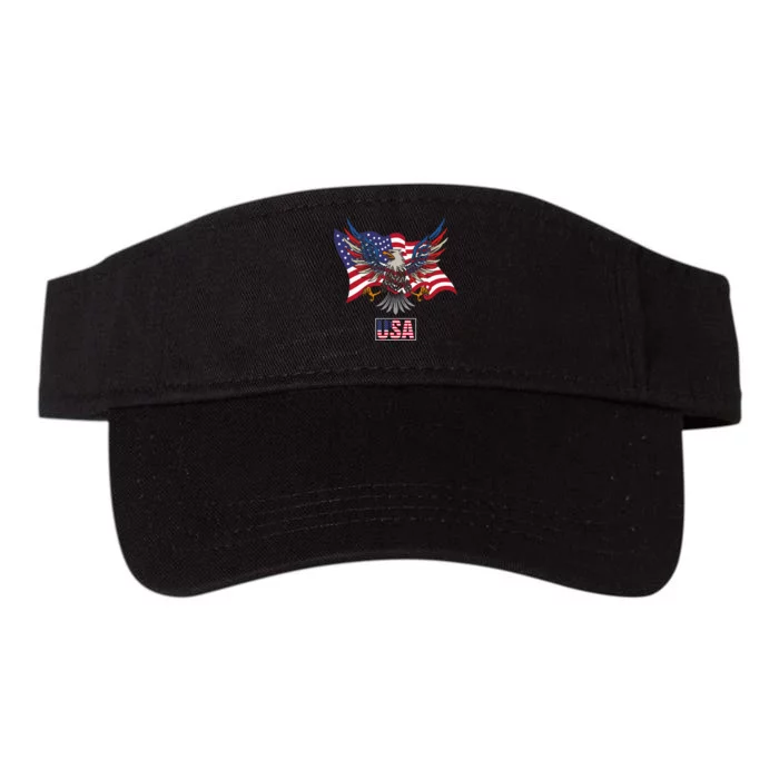 American Bald Eagle Usa Flag Valucap Bio-Washed Visor