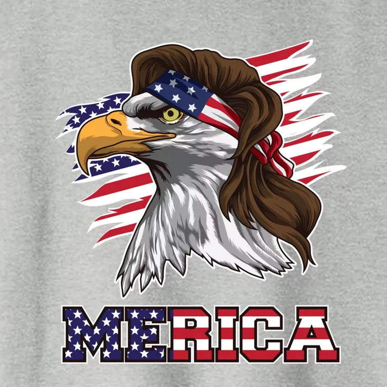 American Bald Eagle Mullet Merica Bird Of Prey Cool Gift Women's Crop Top Tee