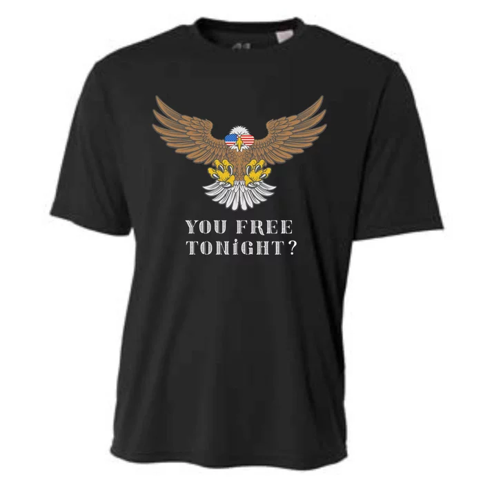 American Bald Eagle American Flag Patriotic You Free Tonight Great Gift Cooling Performance Crew T-Shirt