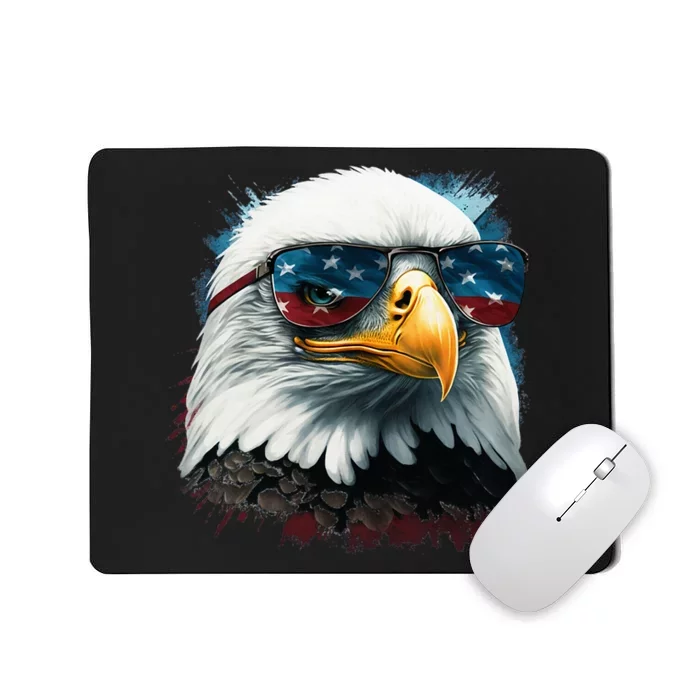 American Bald Eagle Usa Flag Eagle Usa Mousepad