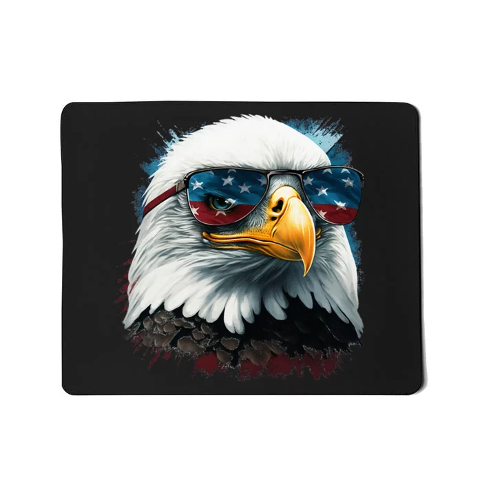 American Bald Eagle Usa Flag Eagle Usa Mousepad