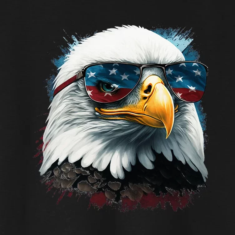 American Bald Eagle Usa Flag Eagle Usa Women's Crop Top Tee