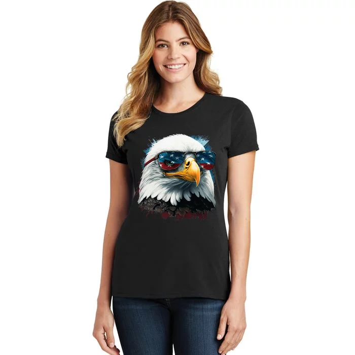 American Bald Eagle Usa Flag Eagle Usa Women's T-Shirt