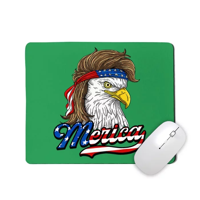 American Bald Eagle Usa Flag 4th Of July Eagle Usa Mousepad