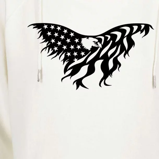 American Bald Eagle Emblem Womens Funnel Neck Pullover Hood