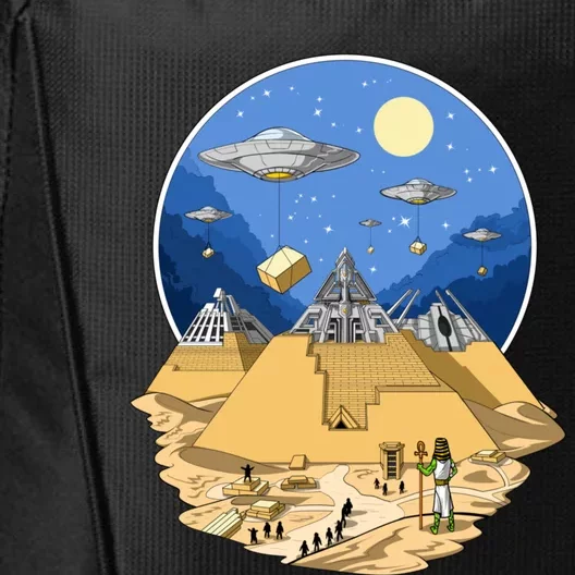 Aliens Bulding Egyptian Pyramids City Backpack