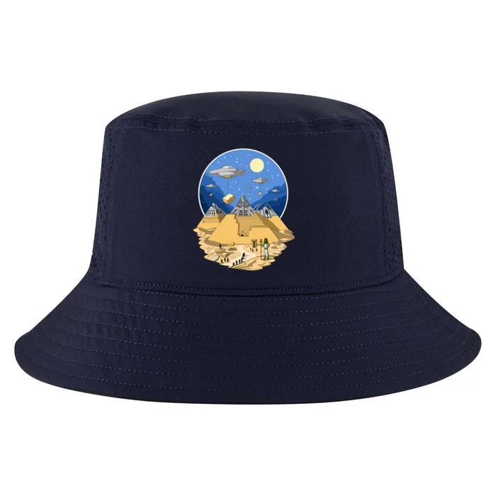 Aliens Bulding Egyptian Pyramids Cool Comfort Performance Bucket Hat