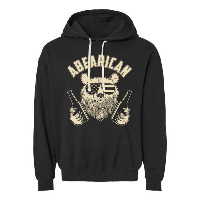 Abearican American Bear Beers Garment-Dyed Fleece Hoodie