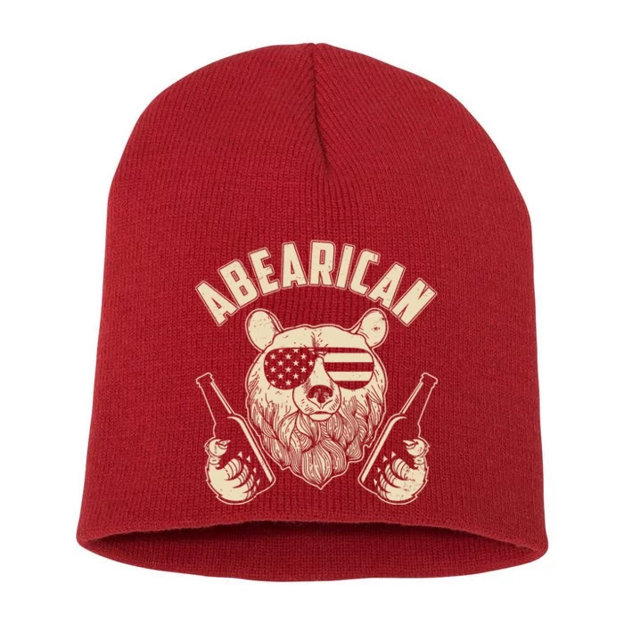 Abearican American Bear Beers Short Acrylic Beanie