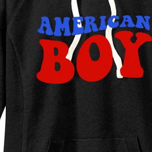 American Boy Fourth Of July Women's Fleece Hoodie