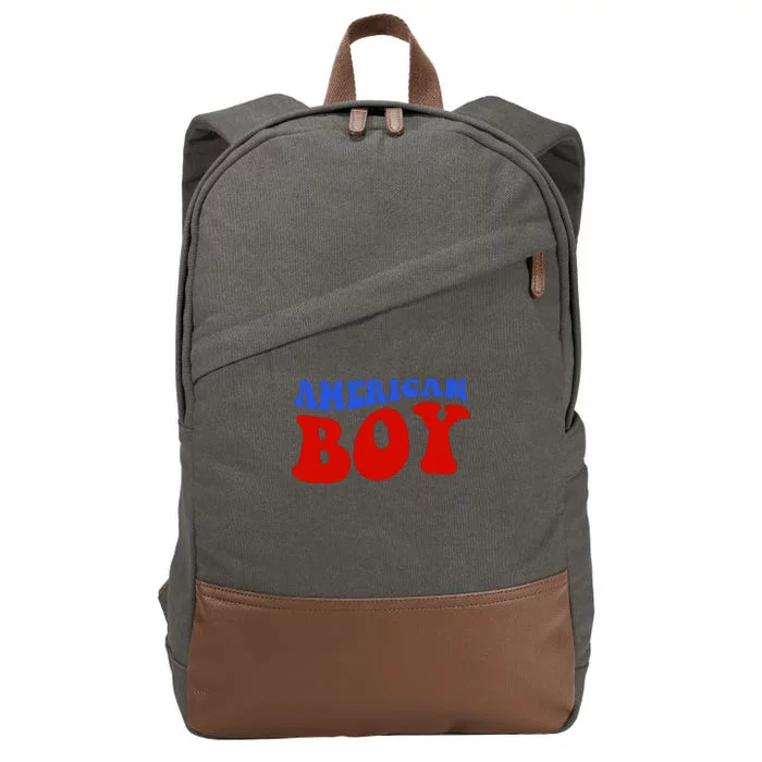 American Boy Fourth Of July Cotton Canvas Backpack