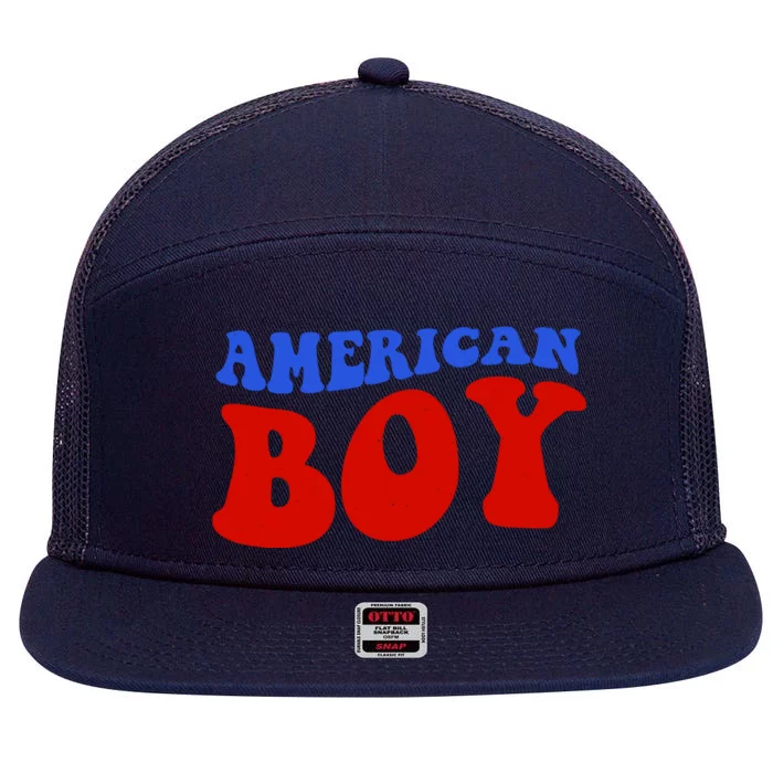 American Boy Fourth Of July 7 Panel Mesh Trucker Snapback Hat