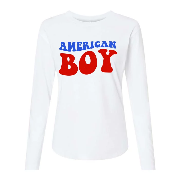 American Boy Fourth Of July Womens Cotton Relaxed Long Sleeve T-Shirt