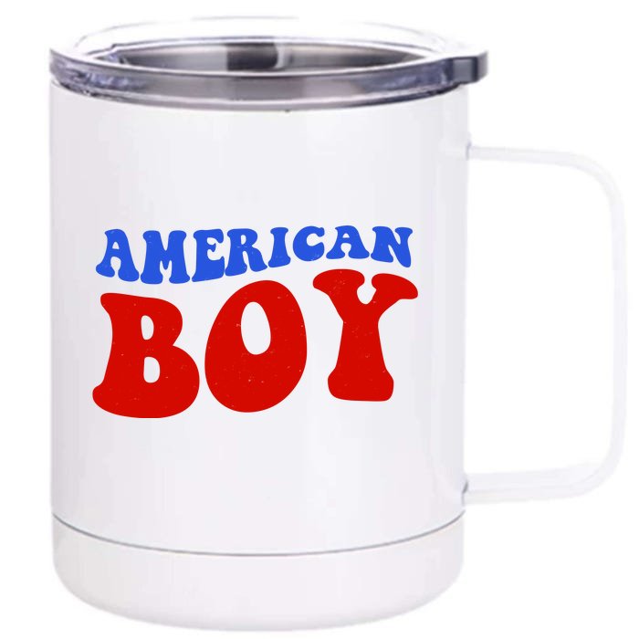 American Boy Fourth Of July Front & Back 12oz Stainless Steel Tumbler Cup