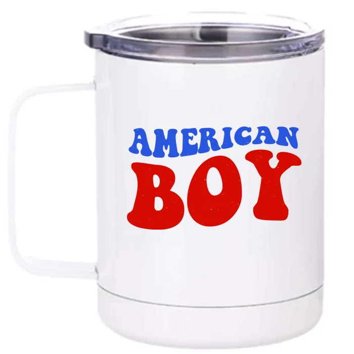 American Boy Fourth Of July Front & Back 12oz Stainless Steel Tumbler Cup