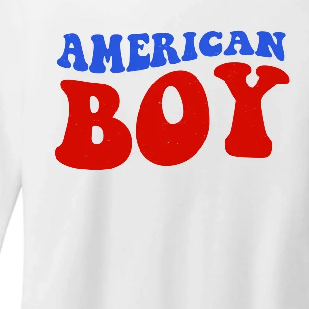 American Boy Fourth Of July Womens CVC Long Sleeve Shirt